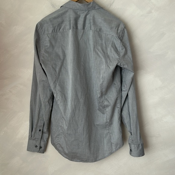 Tiger of Sweden button down shirt Steel 8 grey pinstripe cotton size 41 medium - Picture 2 of 7